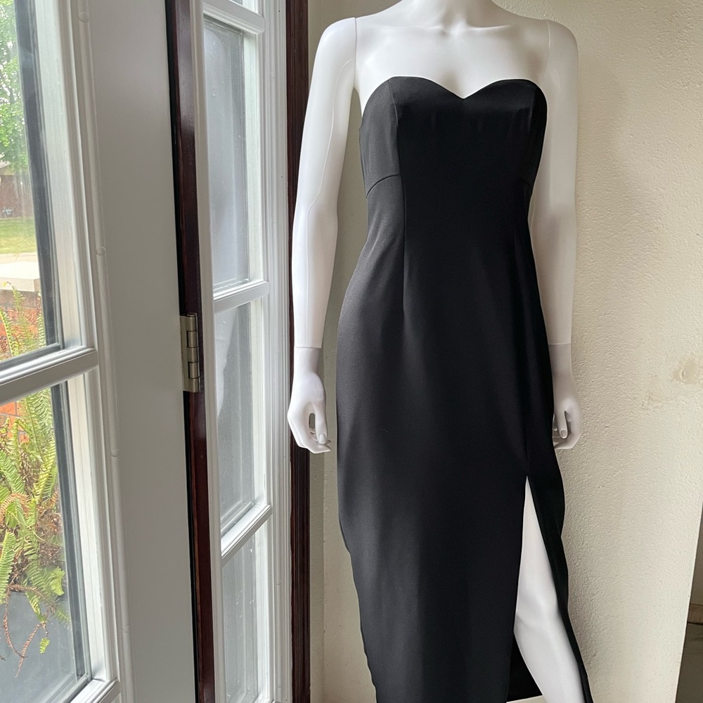 Vintage Alex Evenings sweetheart strapless dress with slit